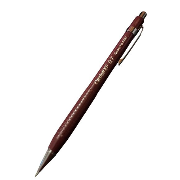 Vtg Lot of 7 Castell XF 0.7 Spring Tip 9797 Mechanical Pencil Burgundy/Silver - Picture 2 of 3